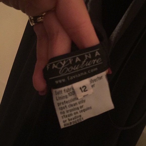 Faviana Couture Black Sequin Dress Size 12 - Picture 8 of 8